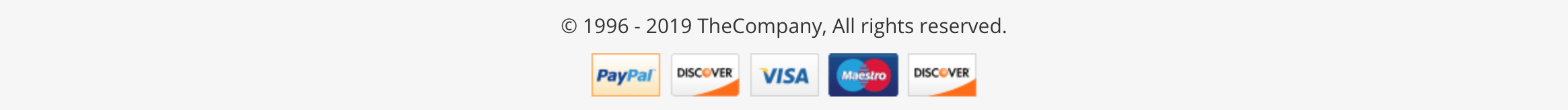 Copyright and Payment Icons