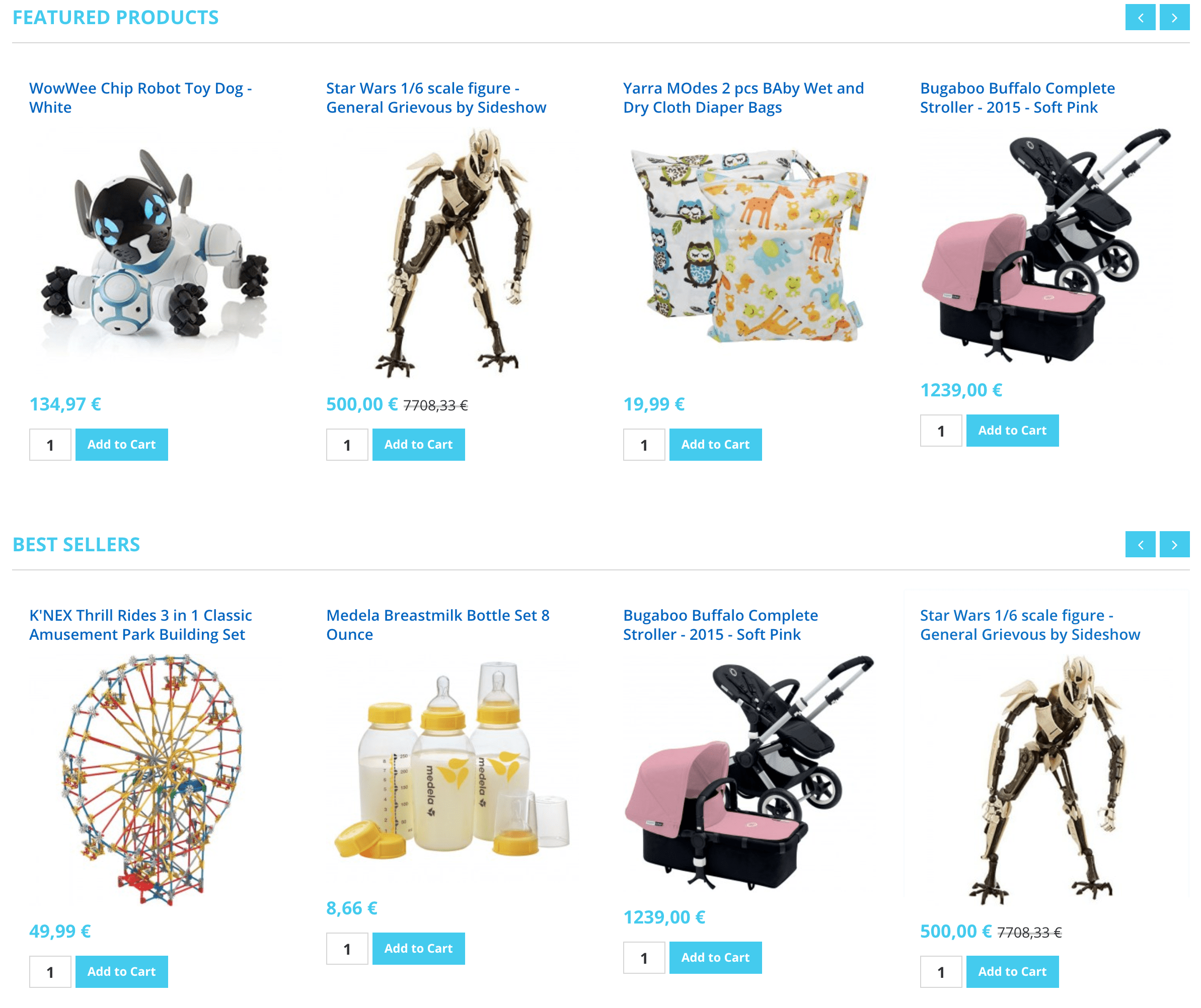 Home Page Featured and Best Seller Products (HikaShop)