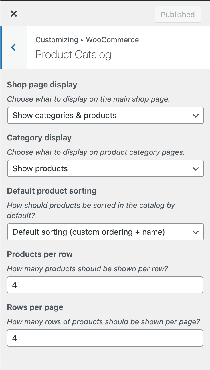 customize wc product catalog details