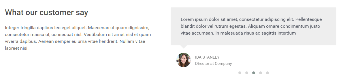 Home page - Testimonials
