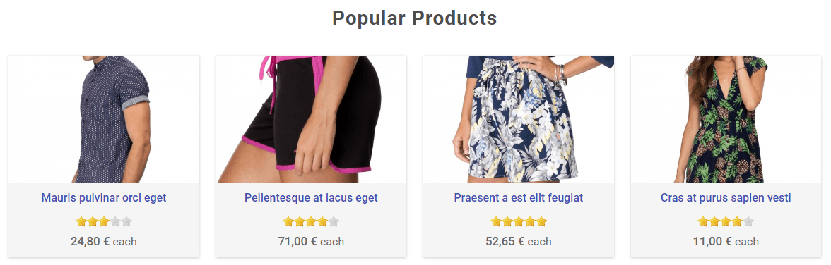 Home page - Popular Products