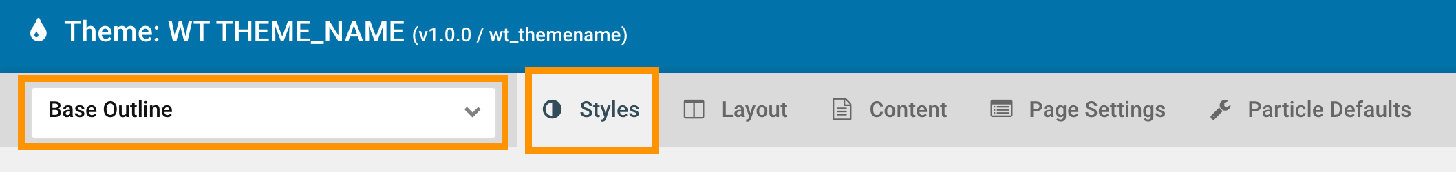 global theme click layout