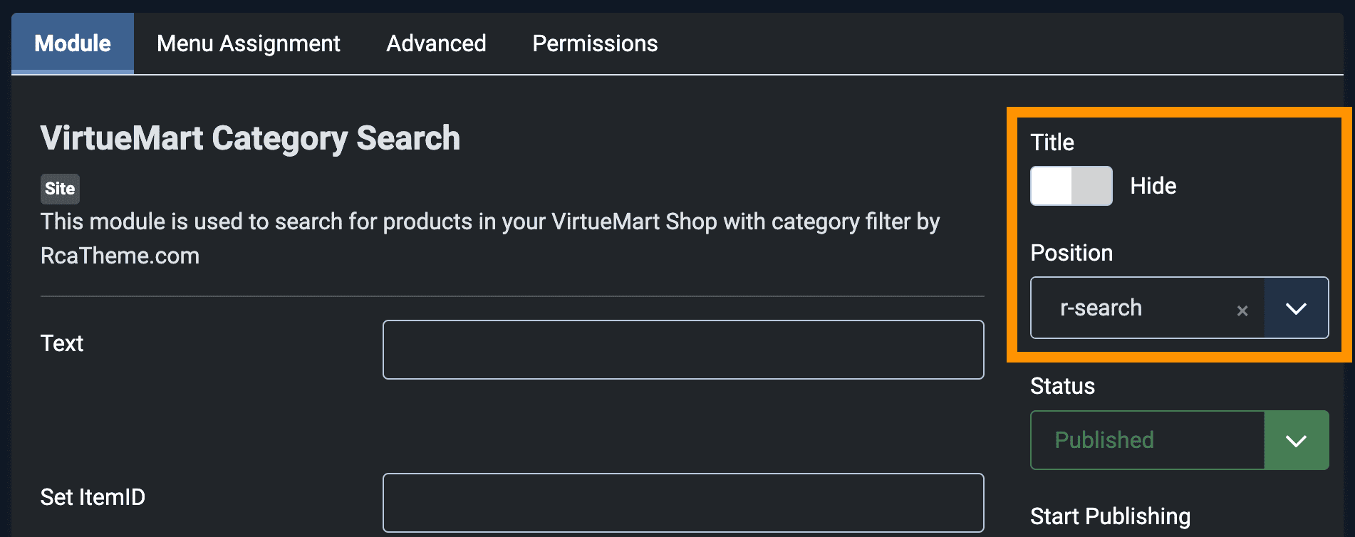 global vm category search
