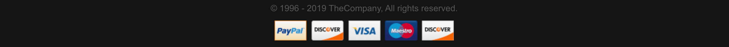 Copyright and Payment Icons