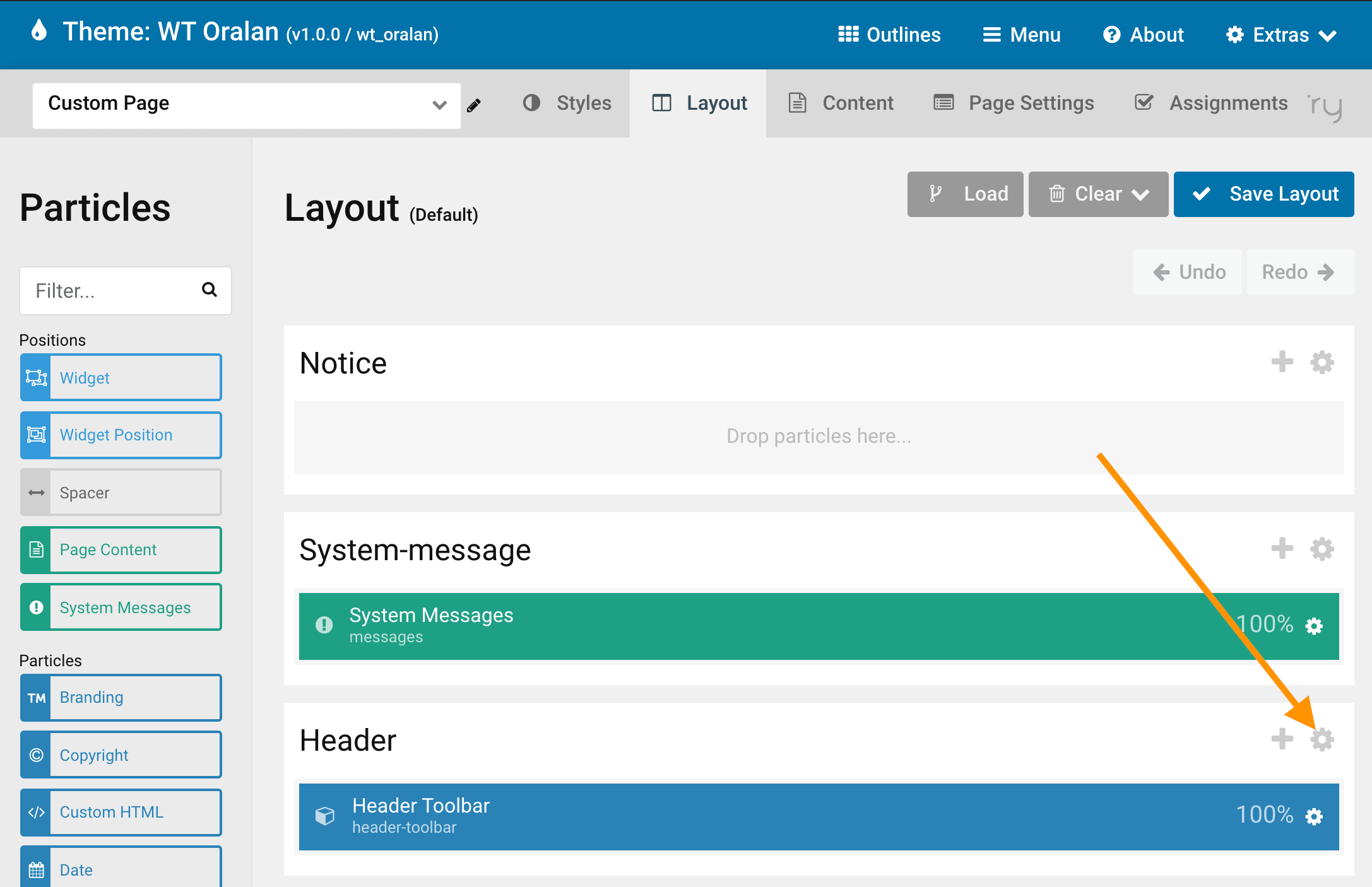 outline new click section config