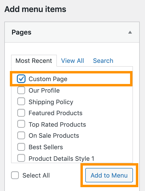outline new create menu
