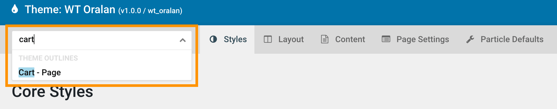 outline select home page