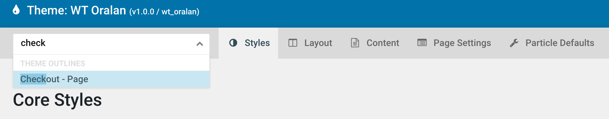 outline select home page