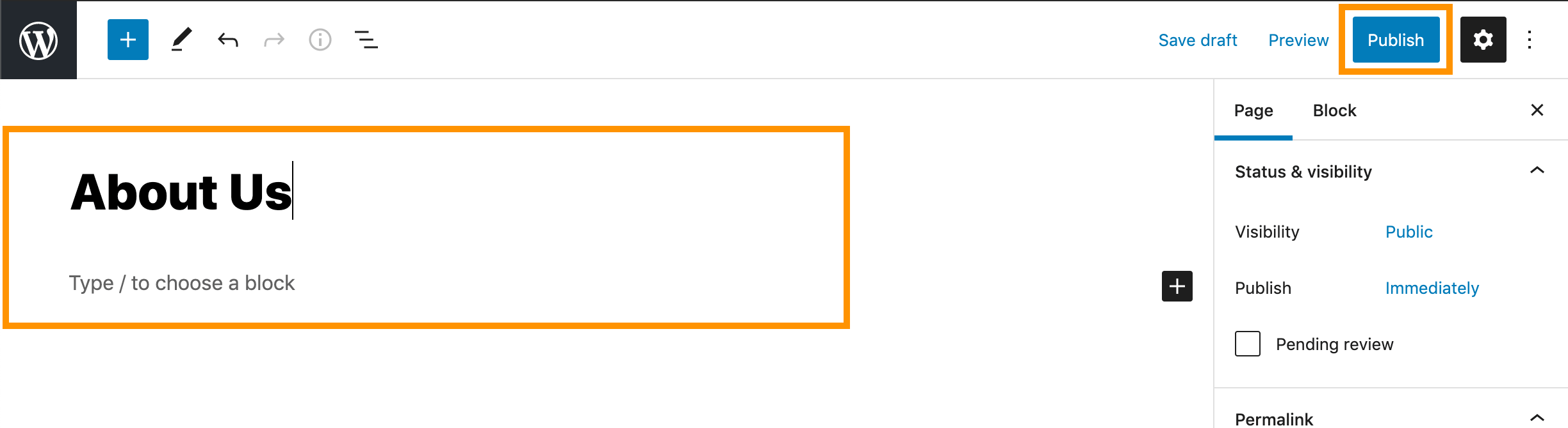 page homepage