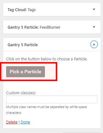 Pick a gantry 5 particle