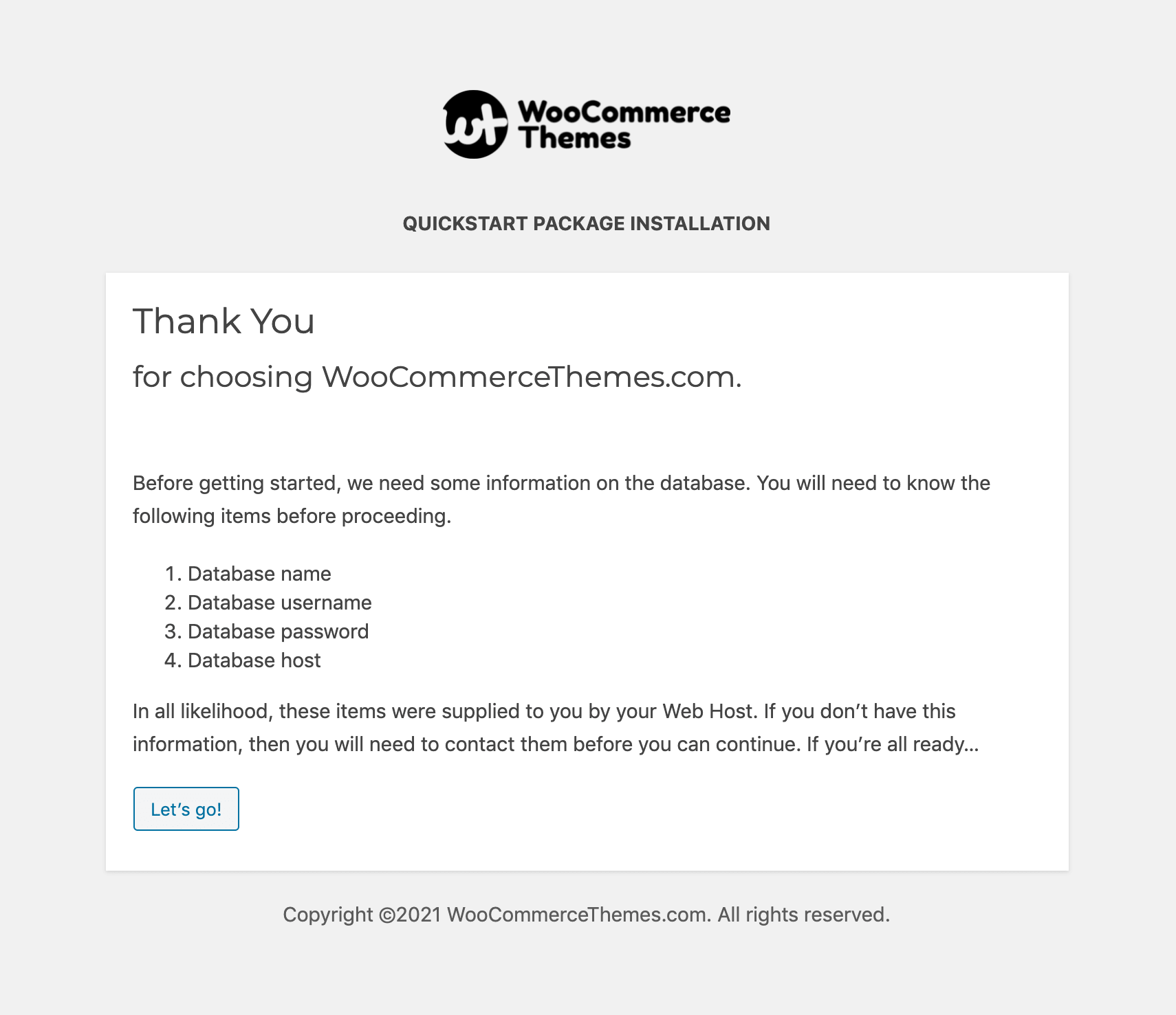 quickstart 1 lets go