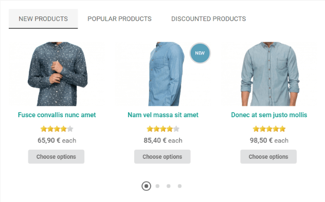 Home page - Product Tabs