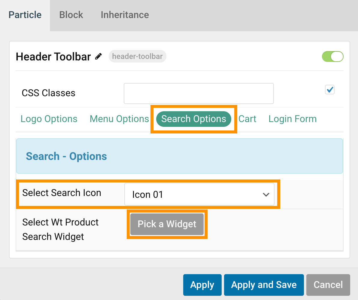 search options