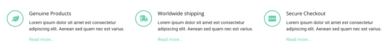 aquamarine icon boxes