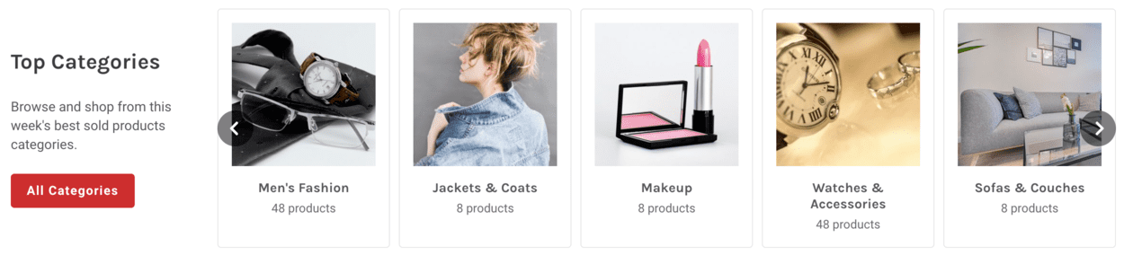 deltoidar categories carousel