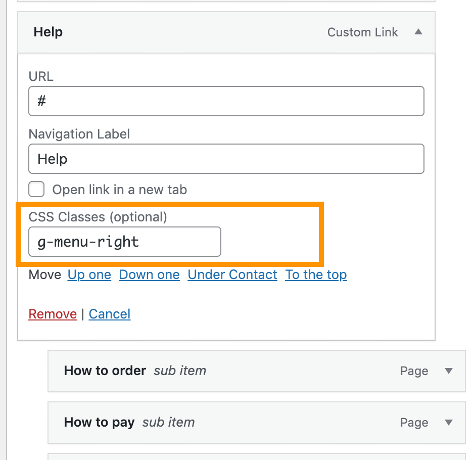 login menu add class