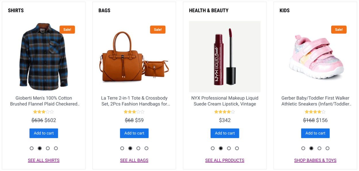 jambolan categorized carousel