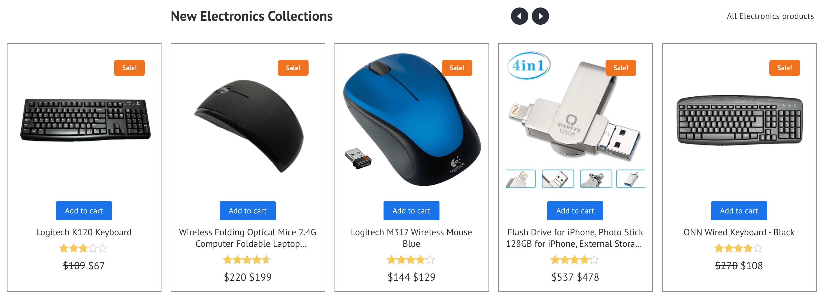 products carousel