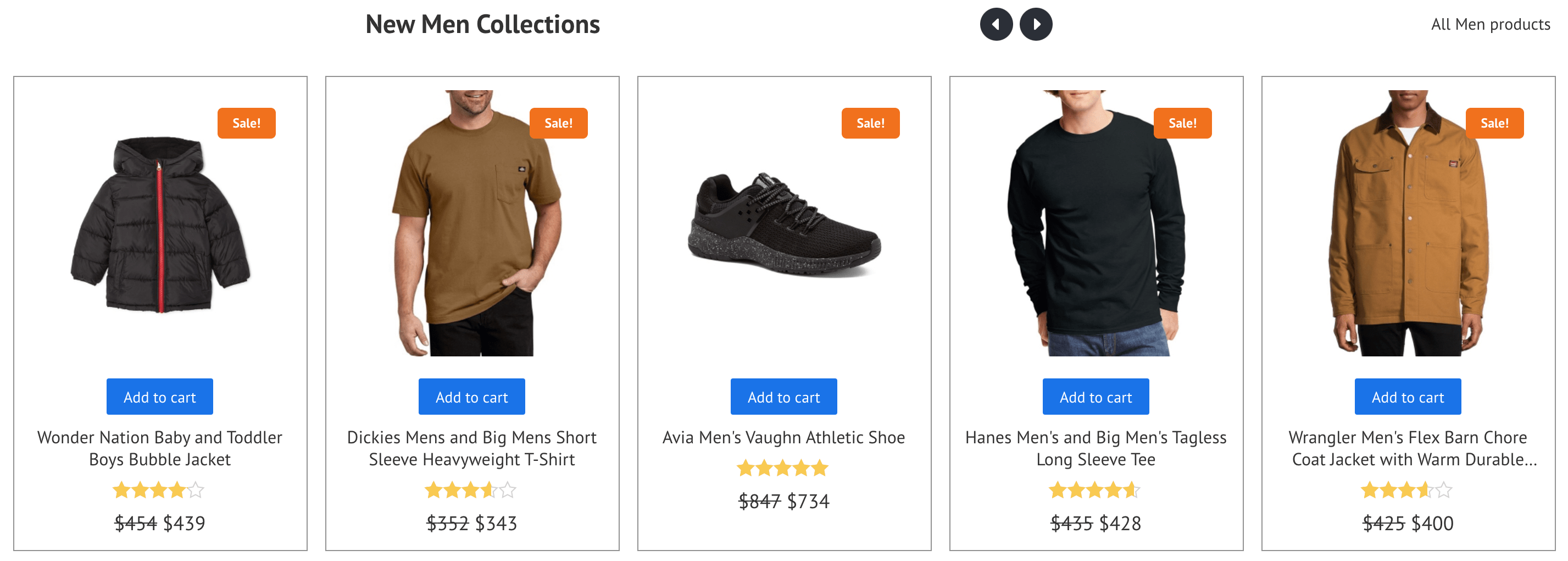 products carousel