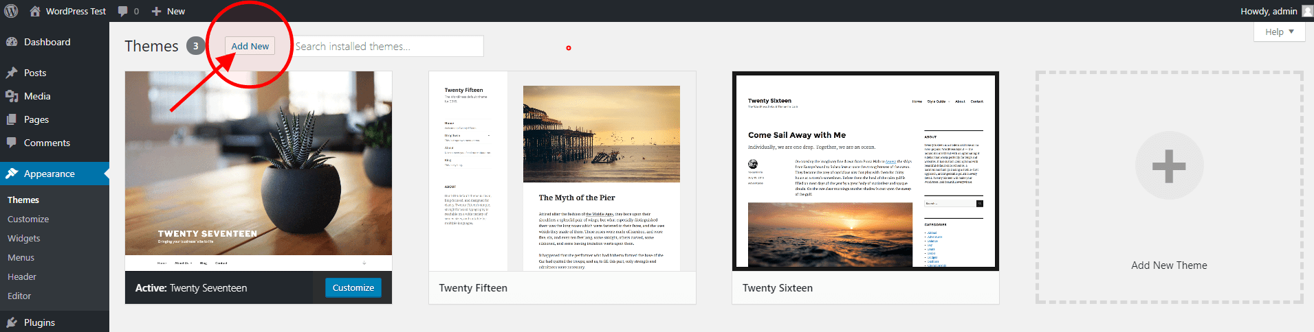 Add new wordpress theme