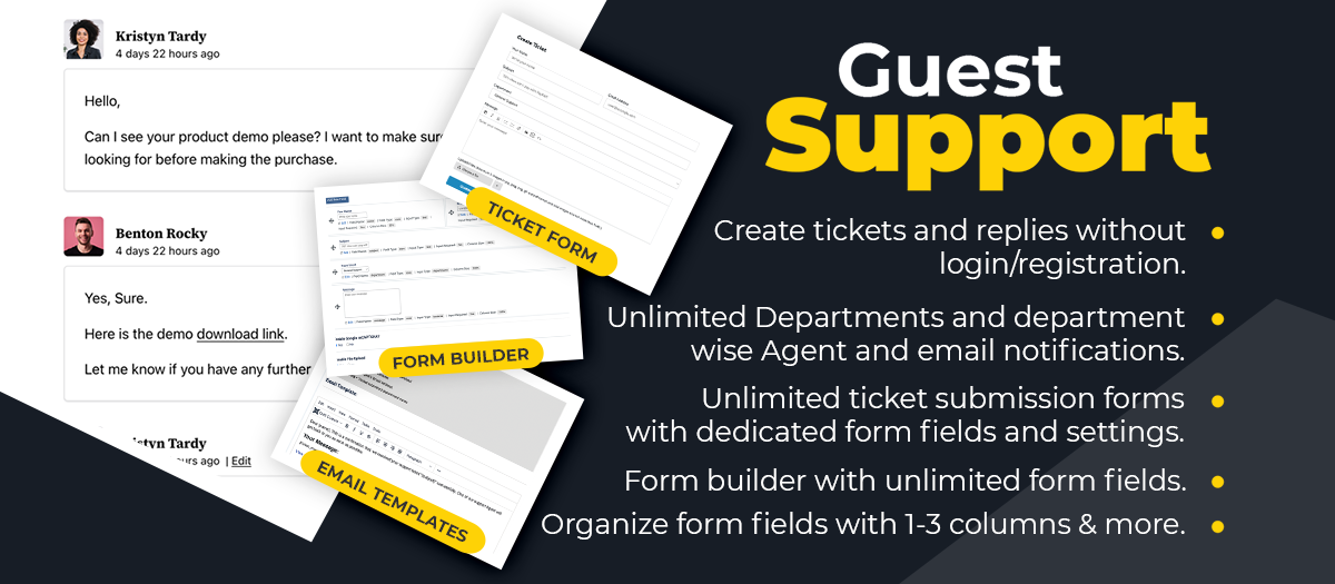 Guest Support Addon for WordPress - WordPress Plugin