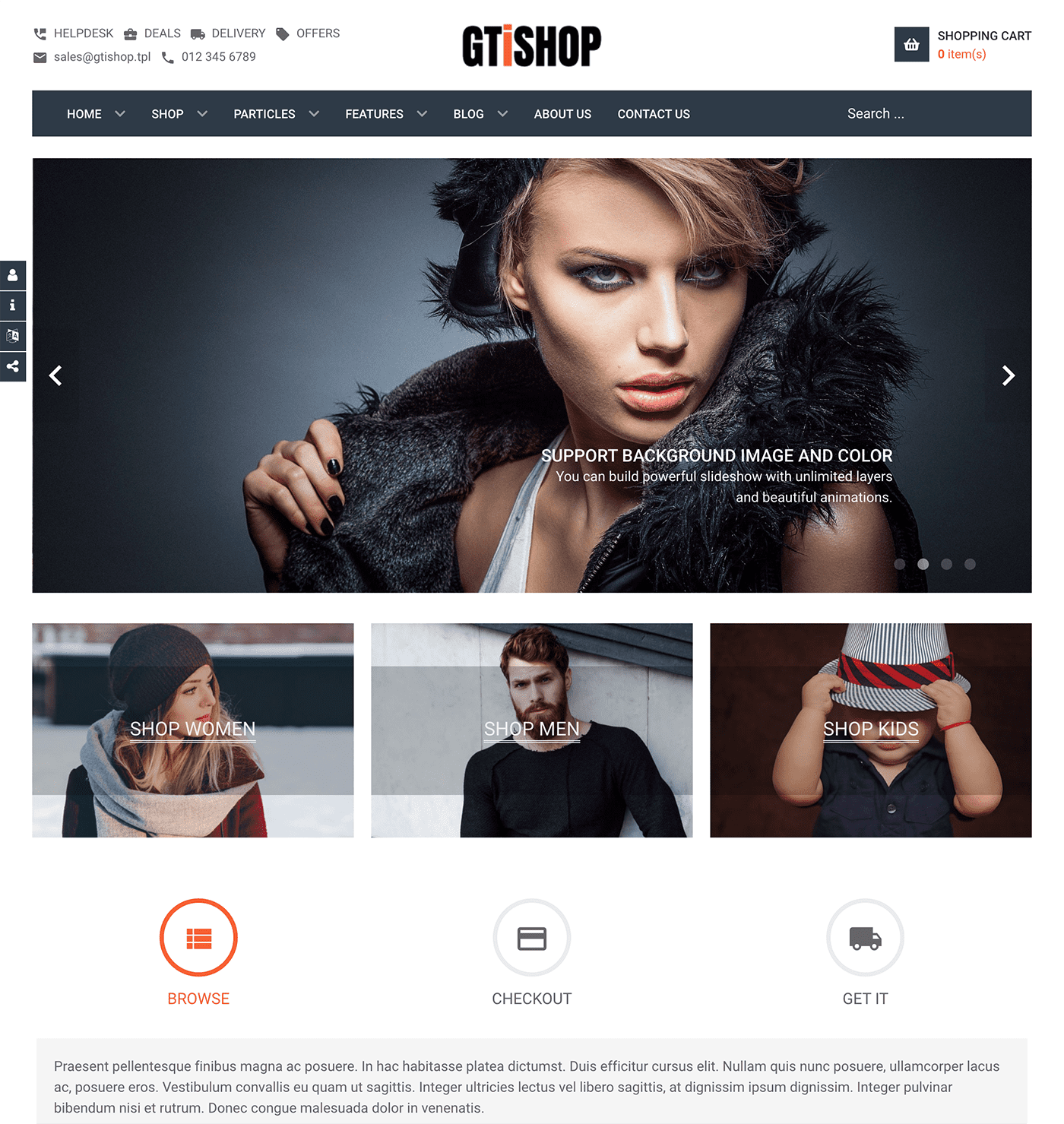 GTiShop - Joomla! Template for HikaShop