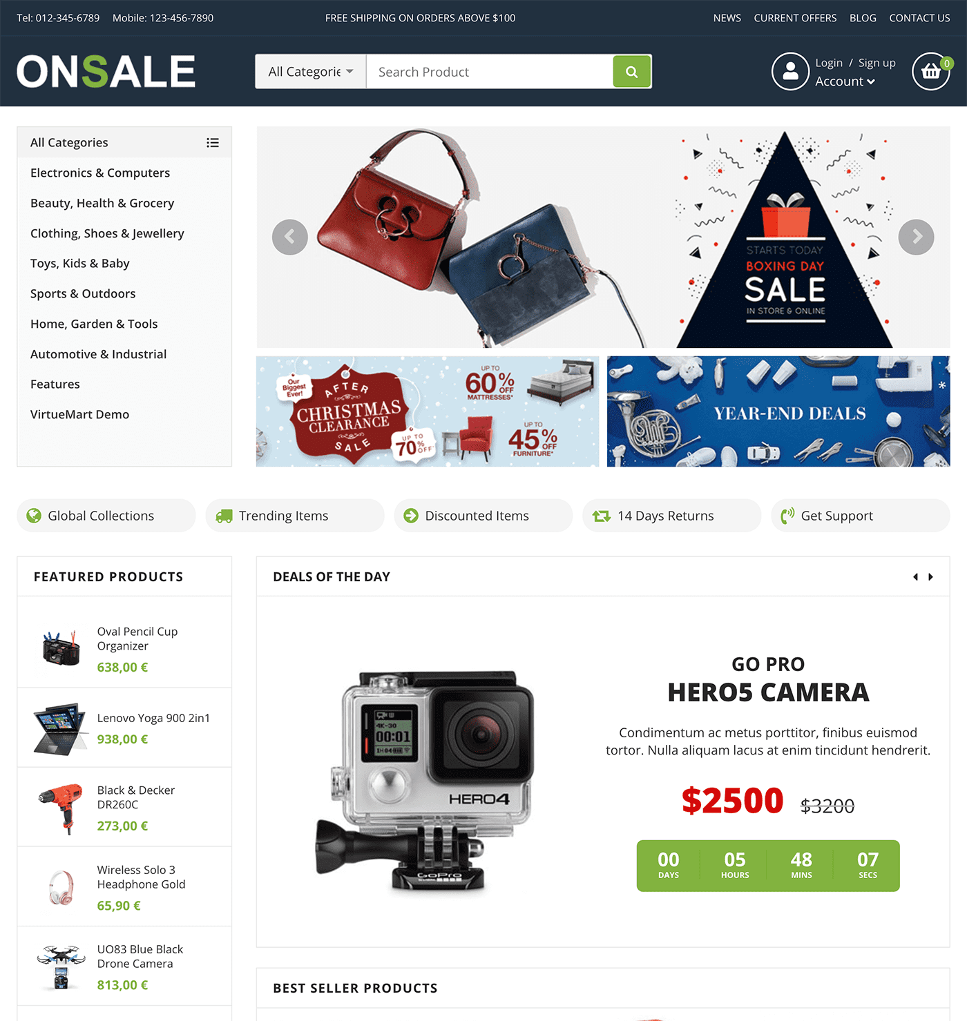 OnSale - Joomla! Template for HikaShop and VirtueMart
