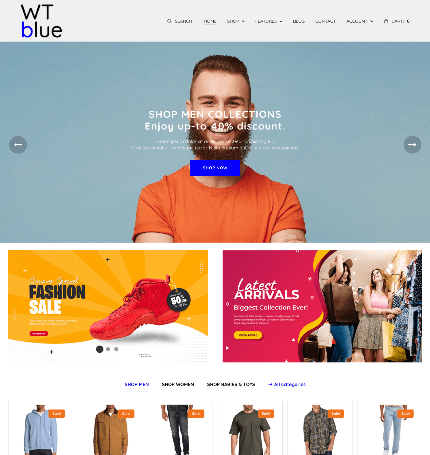 WT Blue - WordPress for WooCommerce Theme