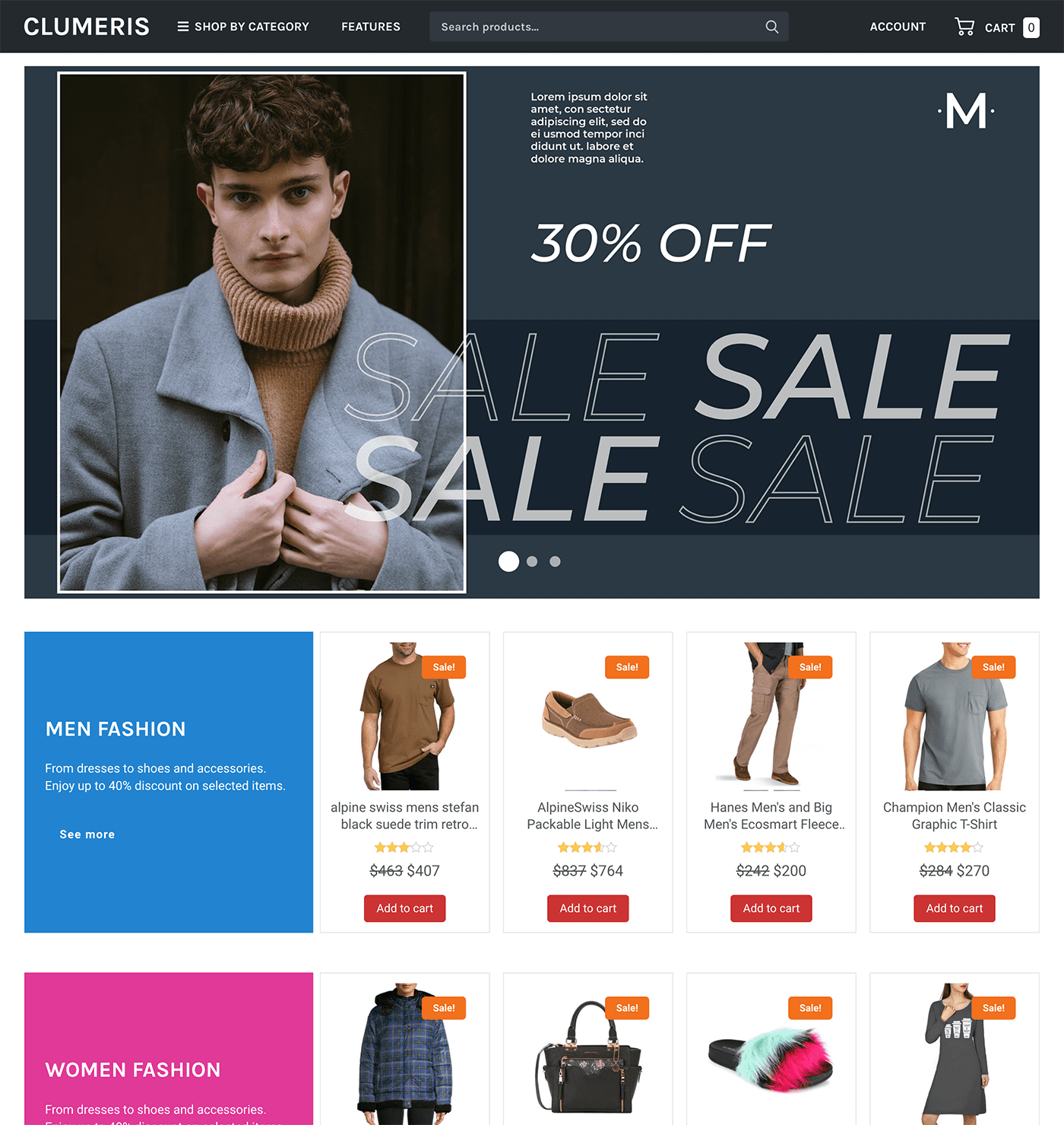 WT Clumeris - WordPress for WooCommerce Theme