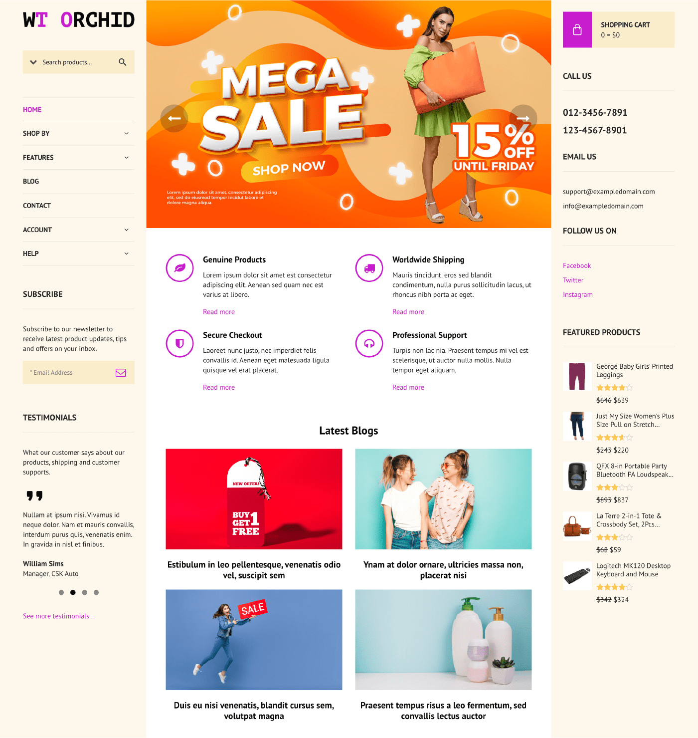 WT Orchid - WordPress for WooCommerce Theme